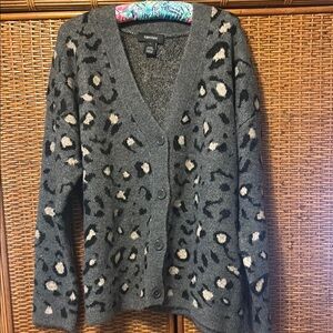 Karen Kane NWT Black and Cream Leopard Cardigan size Large (not sanctuary!)